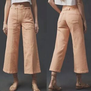 Pilcro By Anthropologie Kit High-Rise Crop Jeans In Petal Peach Women's Sz 26